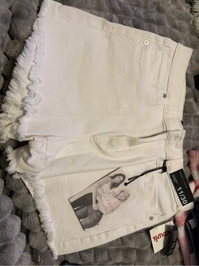 Kendall & Kylie White High-Rise Denim Shorts